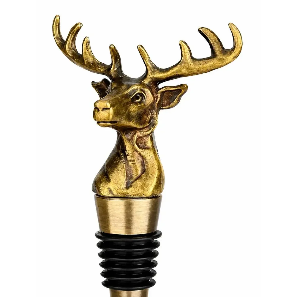Vintage Empoli Green Glass Rifle Decanter Stag Deer Stopper Hunter Decor Italy